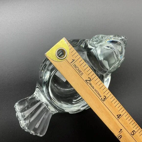 Vintage Clear Glass Bird Figurine Candle Holder Votive Tea Light Paperweight - Picture 7 of 11